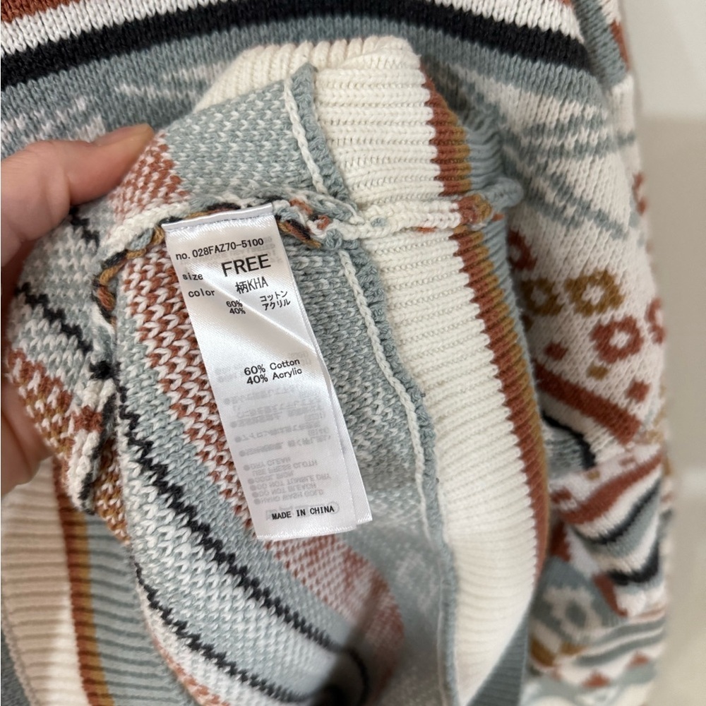 Moussy Fair Isle Crewneck Knitted Sweater Size F (One Size) - Picture 9 of 9